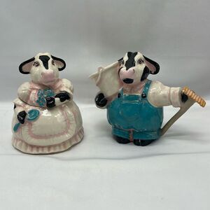 Vintage SJW Cow Creamer and Sugar Containers
